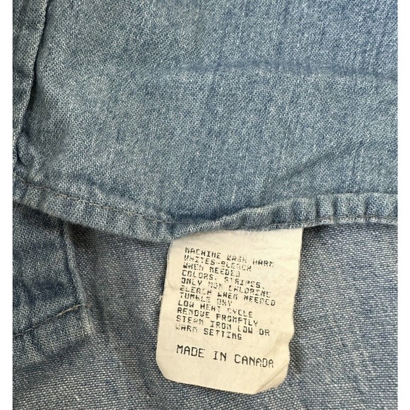 Vintage Miller Stockman Blue Denim Hippie Patches XL Button Up Shirt VTG - Picture 8 of 11